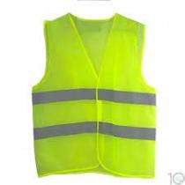 Safety Wala Plain Polyester Safety Jackets Standard Without Sleeves Green_0