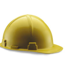 Udyogi HDPE Yellow Chin Strap Safety Helmets Thermo Guard 9000_0