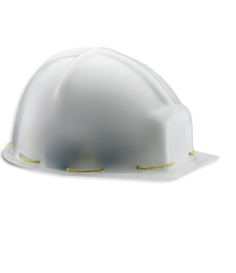 Udyogi HDPE White Chin Strap Safety Helmets UI 1311_0