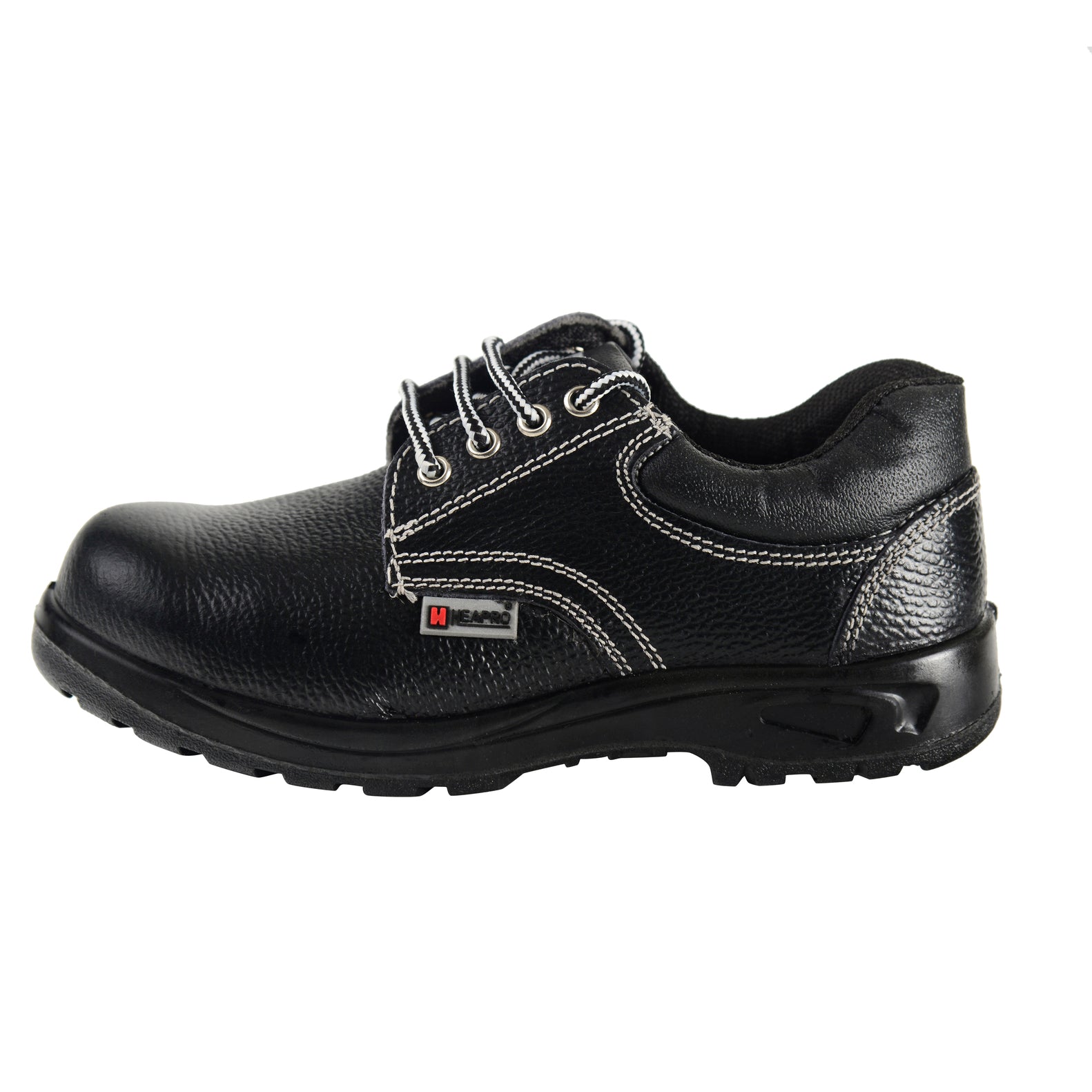HEAPRO HI-301 Full Grain Fine Leather Plain Toe Safety Shoes Black_1