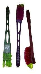 Nylon Single Sided Toilet Cleaning Brush Plastic Handle Multicolour_0
