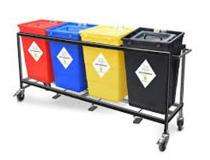 NTC Wheeled Trolley Bins Red, Blue, Yellow, Black 32 L Stainless Steel_0