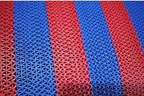 Rectangular Rubber Anti Slip Doormat 23 x 35 Inch  Red & Blue_0