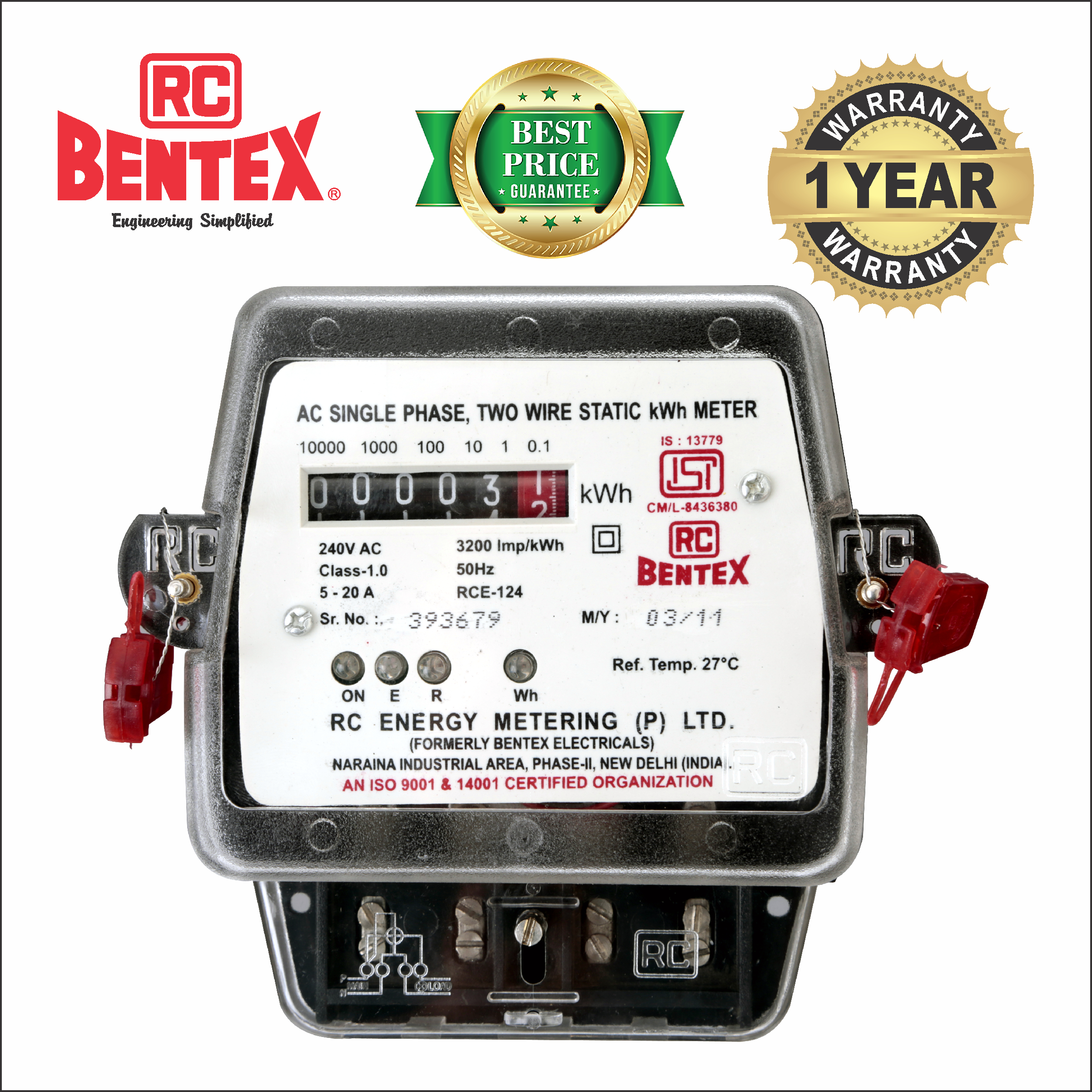 RC Bentex 5 - 20 A Single Phase Counter Energy Meters_1
