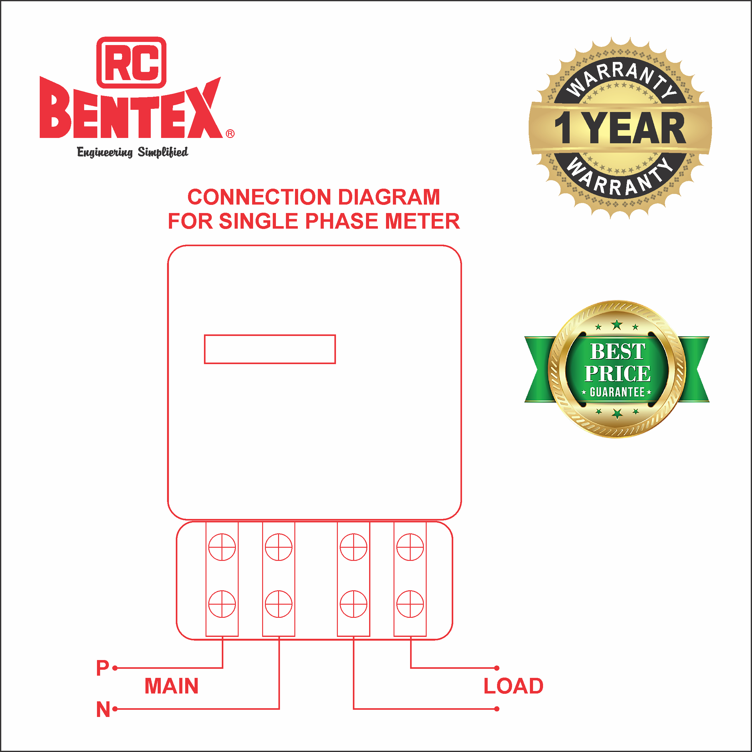 RC Bentex 5 - 20 A Single Phase Counter Energy Meters_2