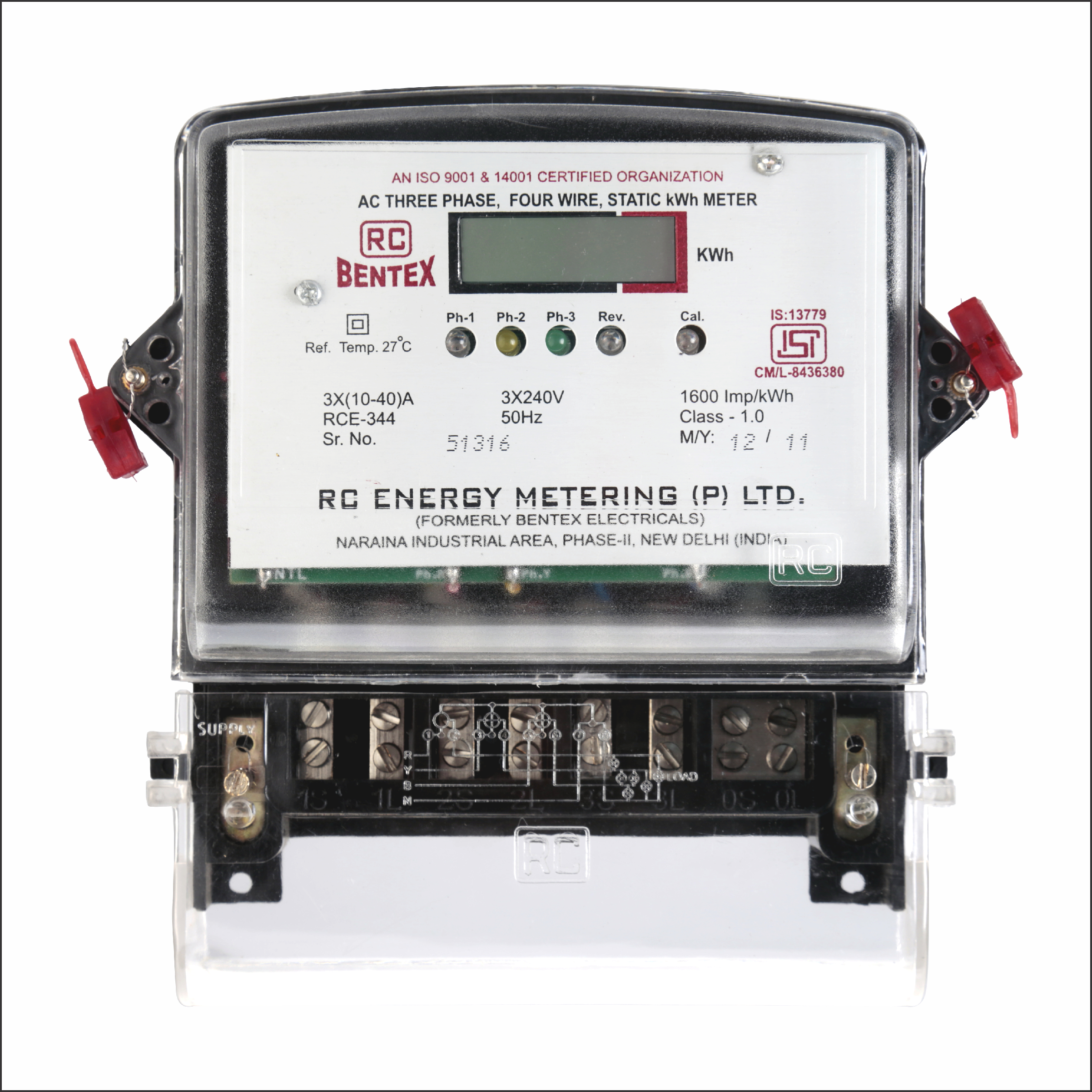 RC Bentex 10 - 40 A Three Phase LCD Energy Meters_0
