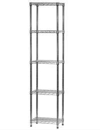 Rackwell SS 304 Collapsible Wire Shelves 5 Layers Industrial Racks 6 ft_0