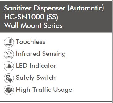 HygieniCARE Wall Mounted Automatic Sanitizer Dispenser_1