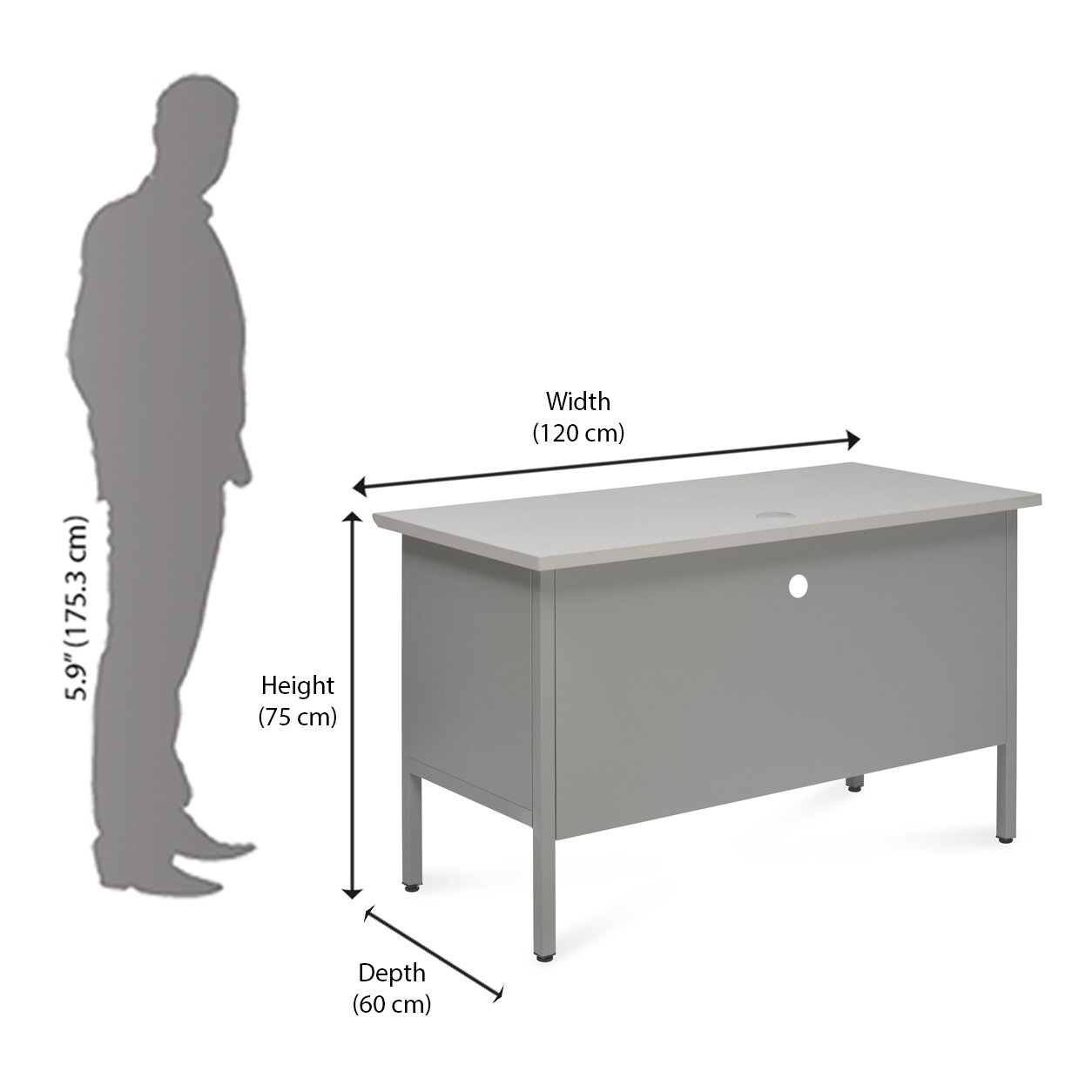 Nilkamal Counter Office Tables Grey Pre Laminated Particle Board_2