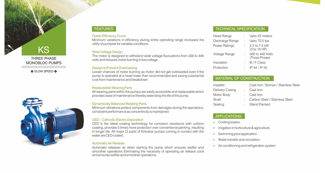 Kirloskar KS 10 hp 2880 rpm Monoblock Pumps_1