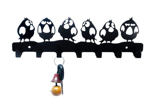 Spillbox Key Stands Mild Steel 27 x 10 cm 7 Hooks Black_2