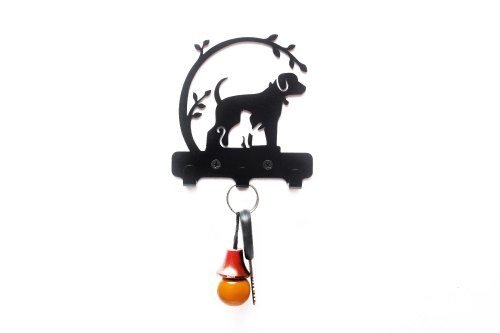 Spillbox Key Stands Mild Steel 18 x 11 cm 3 Hooks Black_2