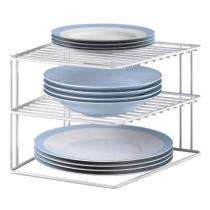 Stainless Steel Rectangular Plate Holder Kitchen Storage Organiser_0