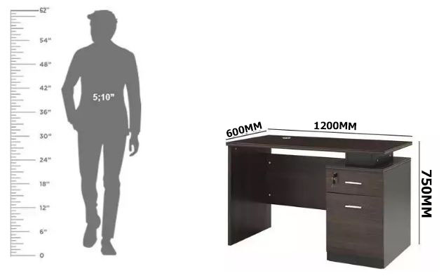 Executive Office Tables Dark Brown MDF with Melamine Finish_4