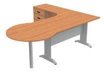 Executive Office Tables Bavarian Beech Metal Powder Coated_0