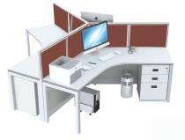 Executive Office Tables Frosty White PLPB, MDF Board, Metal_0