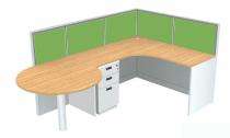 Workstation Office Tables Inntal Beech, Silver Grey PLPB and MDF Board_0