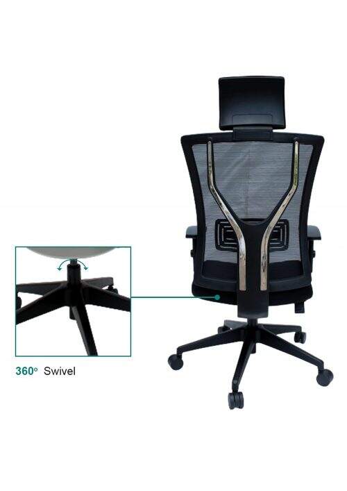 Revolving Black 500 x 500 x 1200 mm Nylon Office Chairs_1