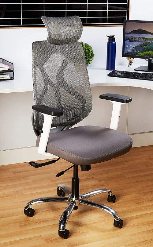 Revolving White 500 x 500 x 1200 mm Nylon Office Chairs_4