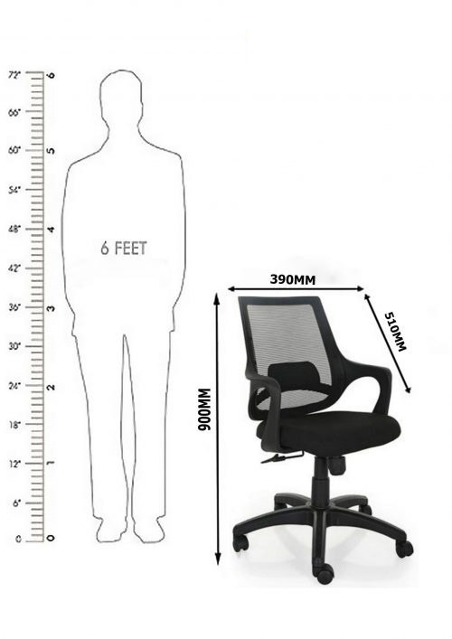 Revolving Black 390 x 510 x 900 mm Nylon Office Chairs_3