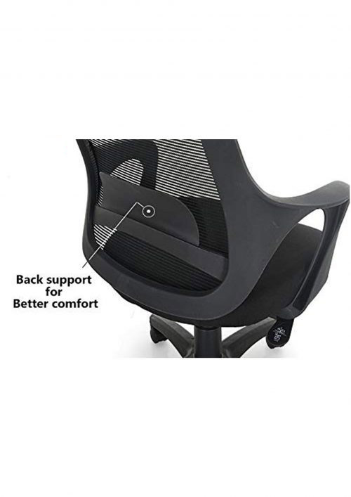 Revolving Black 390 x 510 x 900 mm Nylon Office Chairs_2