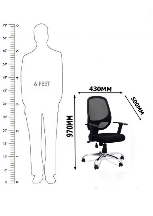 Revolving Black 430 x 500 x 970 mm Polypropylene Plastic Office Chairs_1