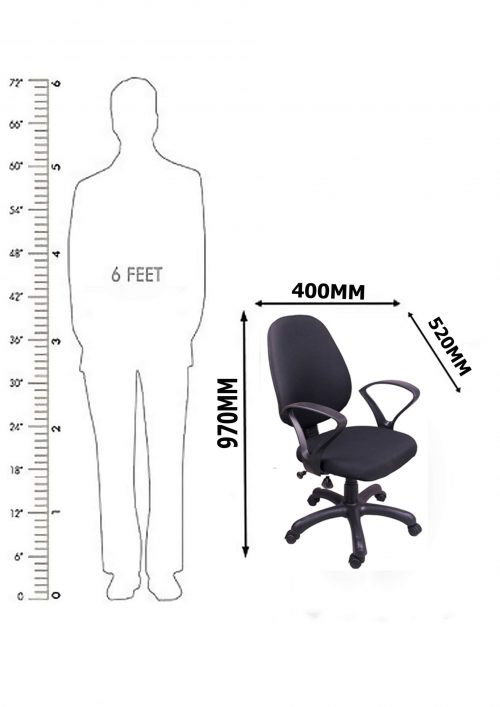 Revolving Black 400 x 520 x 970 mm Polyplastic Office Chairs_1