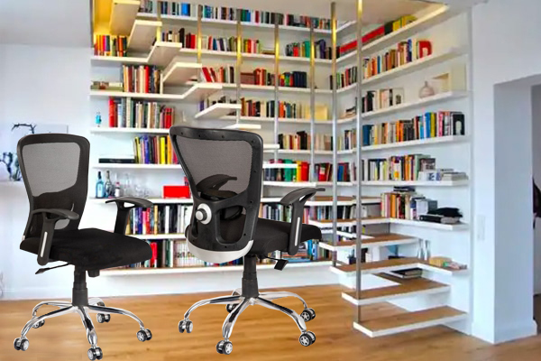 Revolving Black 540 x 480 x 900 mm Plastic Office Chairs_4