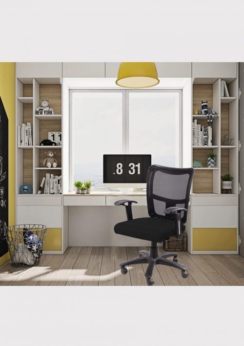 Revolving Black 480 x 570 x 900 mm Plastic Office Chairs_4
