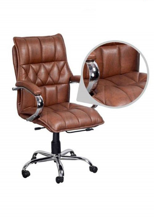 Revolving Brown 660 x 558 x 1270 mm Leatherette Office Chairs_3