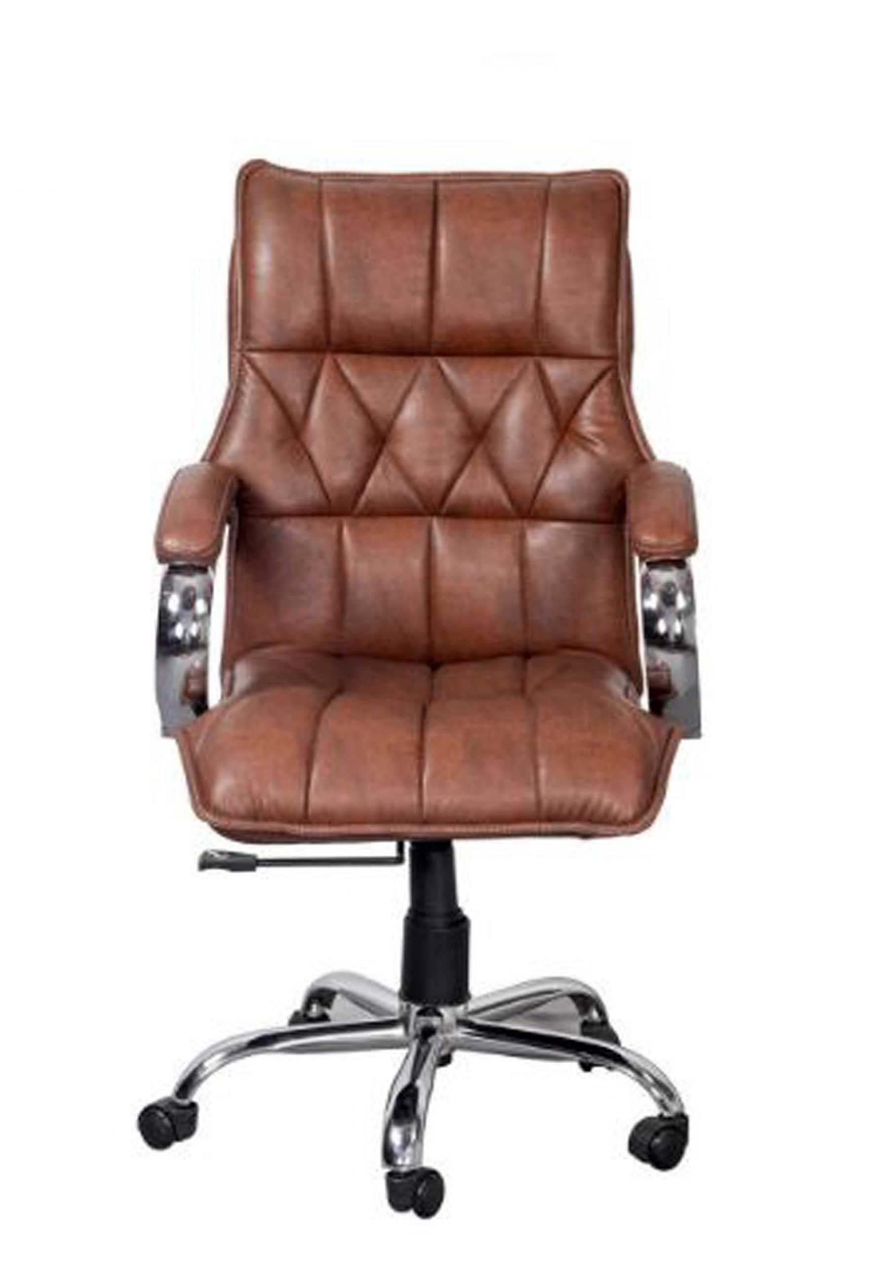 Revolving Brown 660 x 558 x 1270 mm Leatherette Office Chairs_1
