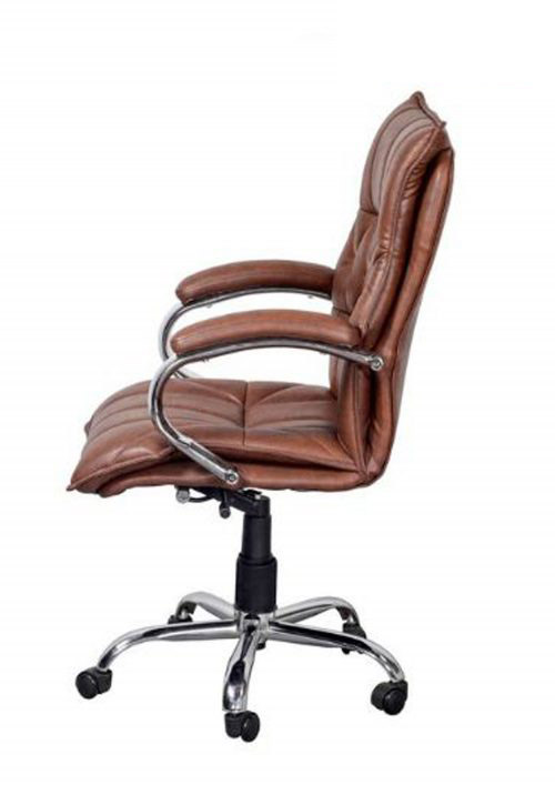 Revolving Brown 660 x 558 x 1270 mm Leatherette Office Chairs_2