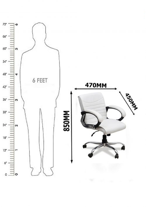 Revolving White 470 x 450 x 850 mm Foam Cushion Office Chairs_3