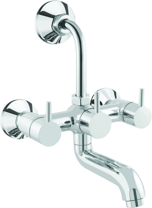 Bright Chrome Finish 2 in 1 Wall Mixer Faucet FLT14_0