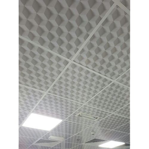 Sr Solutions PVC Laminated Gypsum Ceiling 600 x 600 mm White Dazzle PVC Tile_1
