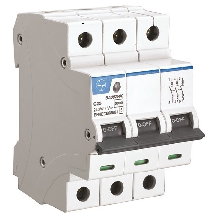 L&T BB30250C Three Pole 25 A C Curve MCB_2