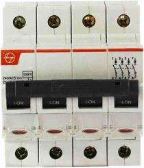 L&T BB40060B Four Pole 6 A B Curve MCB_0