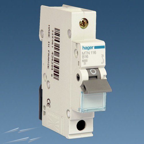 Hager NCN163N Single Pole 63 A C Curve MCB_1