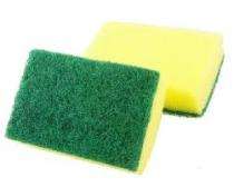 Sponge Pad Cleaning Scrubber 3x4 sq in Green & Yellow_0