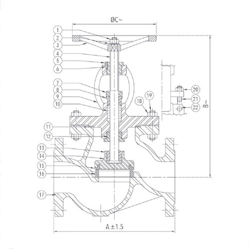 Zoloto 1/2 - 8 inch Manual Cast Steel Globe Valves Flanged to DIN 2545 PN 40 1071_1
