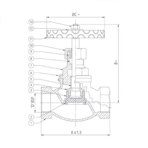 Zoloto 1/2 - 2 inch Manual Bronze Globe Valves Screwed Female BSPT 1041_1