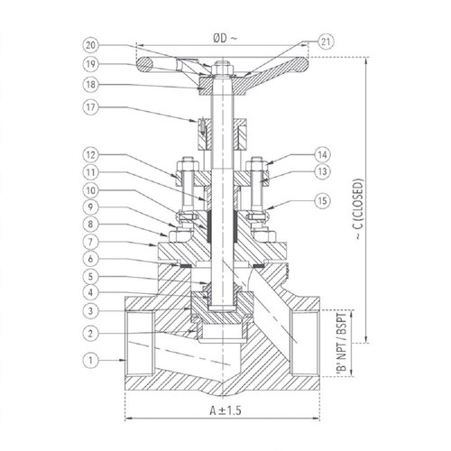 Zoloto 1/2 - 2 inch Manual Forged Steel Globe Valves Screwed Female BSPT 1074_1