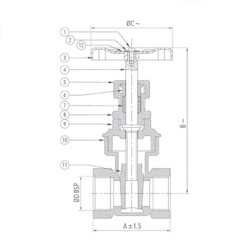 Zoloto 1/4 - 4 inch Manual Brass, Bronze Gate Valves Screwed Female End 1035_1