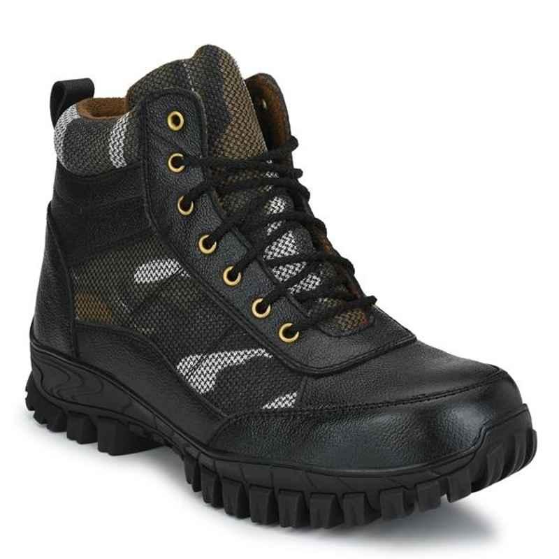 Black suede cheap steel toe boots