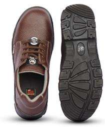 GO WORK Duramo Print Leather Steel Toe Safety Shoes Brown_0