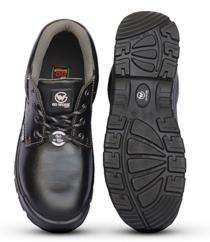 GO WORK Stride CG Leather Steel Toe Safety Shoes Black_0