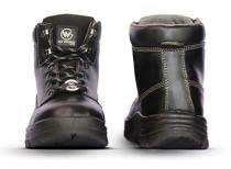 GO WORK Boost Print Leather Steel Toe Safety Shoes Black_0