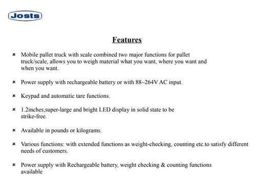 JOSTS 2000 kg Hand Pallet Truck 205 mm 540 mm_1