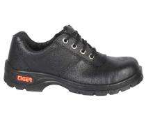 Real Leather Rubber Toe Safety Shoes Black_0