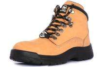 GO WORK Trak Barton Print Leather Steel Toe Safety Shoes Brown_0
